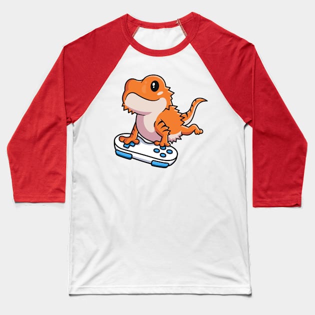 Bearded Dragon Shirts For Kids Boys Games Reptile Gamer Baseball T-Shirt by 14thFloorApparel